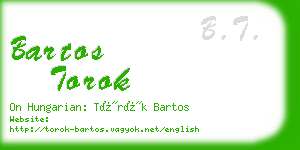 bartos torok business card